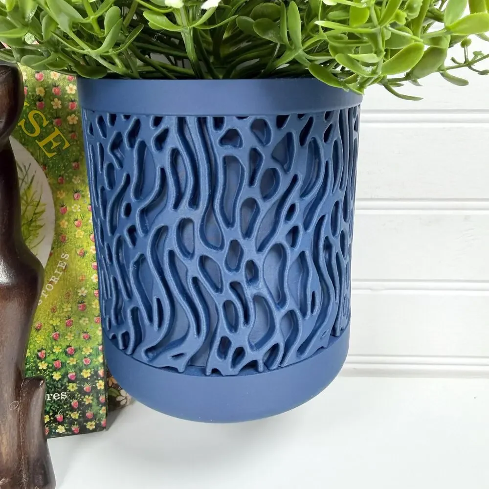 Grove Wall Hanging Planter, Indoor Plant Pot, Screw On Drip Tray, Geometric